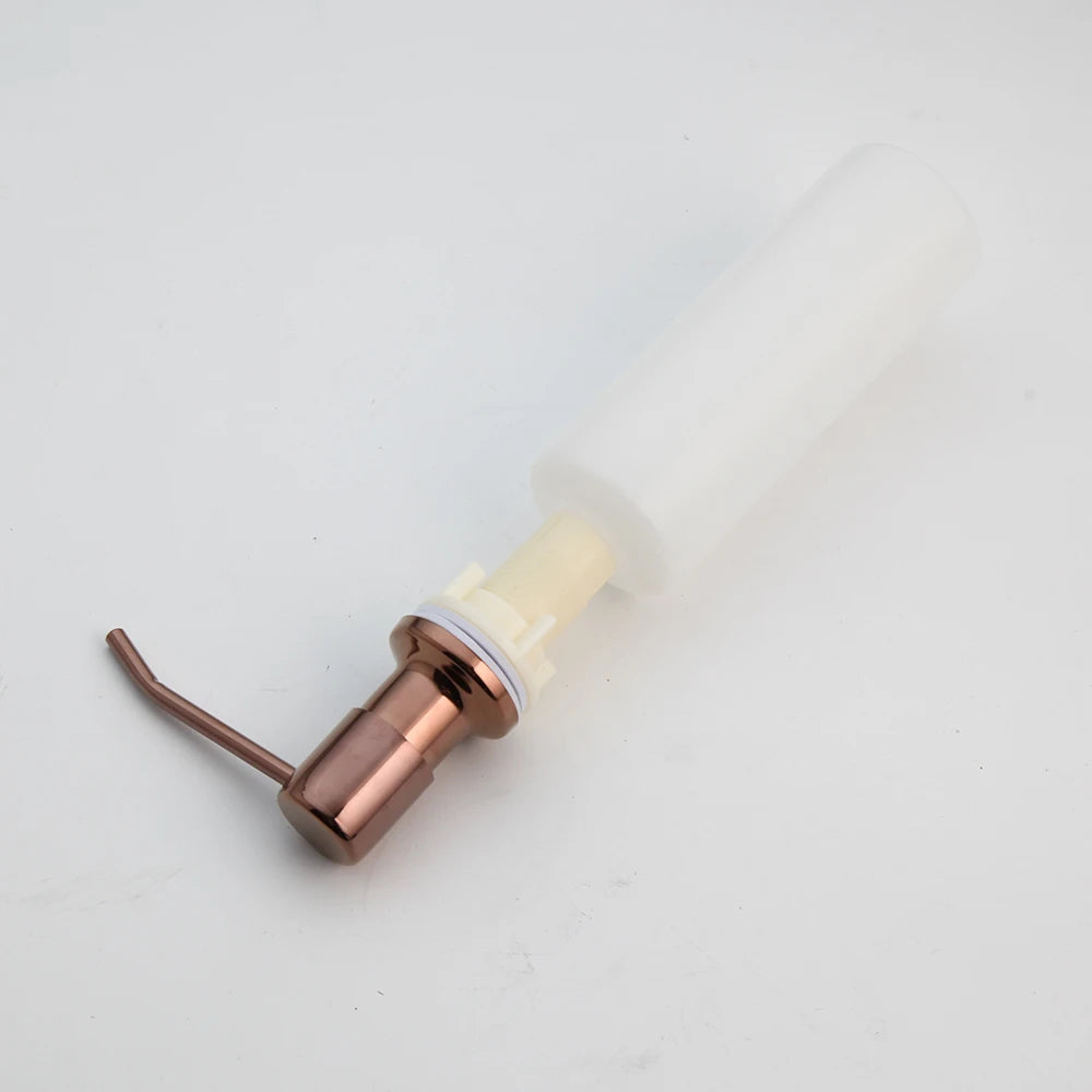 distributeur savon liquide cuivre blanc moderne élégant lisse brillant fixations inclusées bouteille joint embout