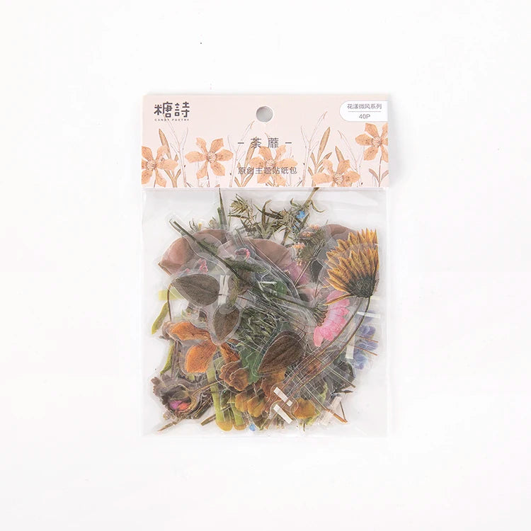 autocollants fleurs séchées diverses couleurs naturelles artisanal scrapbooking matériel décoration 40 pièces