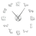 horloge murale moderne chien noir doré grande diy aiguille quartz unique