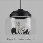 lumière suspendue animaux figurines zèbre panda girafe chambre décoration moderne