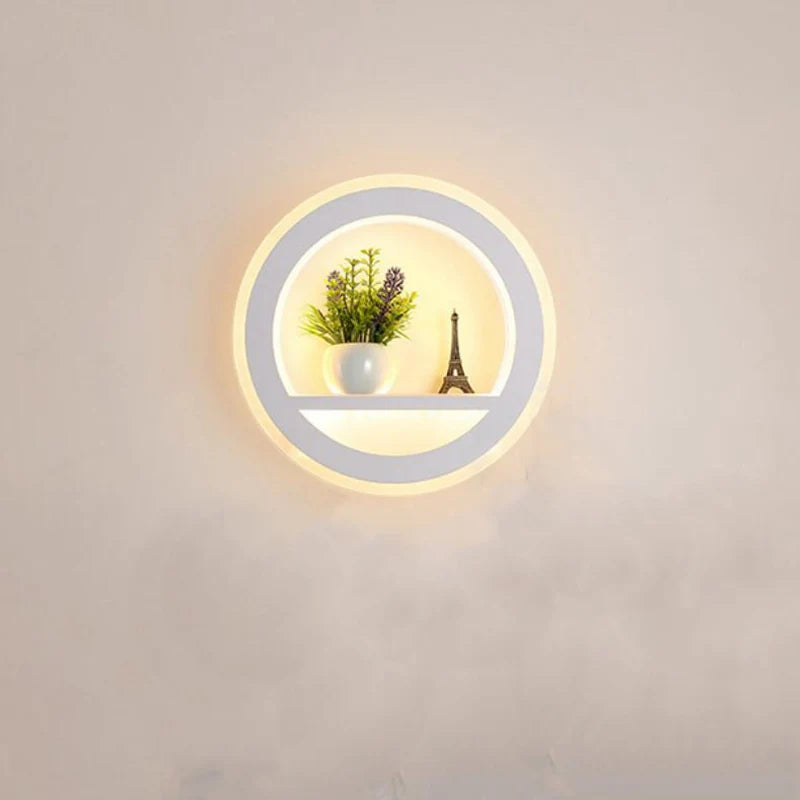 lampe murale led moderne blanche adhésive chambre salon éclairage maison nordique rond lumineux