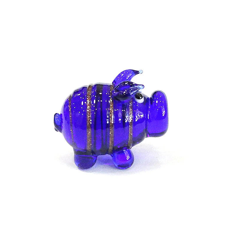 petite tirelire cochon verre artisanal décoratif rose vert bleu maison jardin