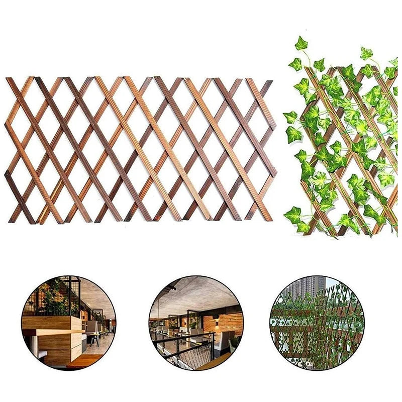 grille jardin bois marron structure diagonale moderne extensibleextérieur decoration escalade tapis