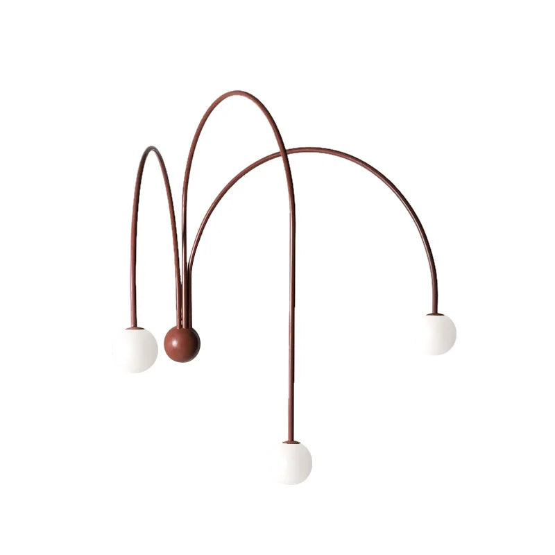 lampe murale moderne sphères blanches structure métal marron éclairage quotidien cuisine chambre coucher salle