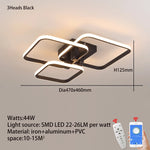 plafonnier moderne blanc noir télécommande lumière dimmable branches aluminium pvcpvc