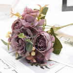 bouquet fleurs artificielles rose classique decoration maison mariageextérieur