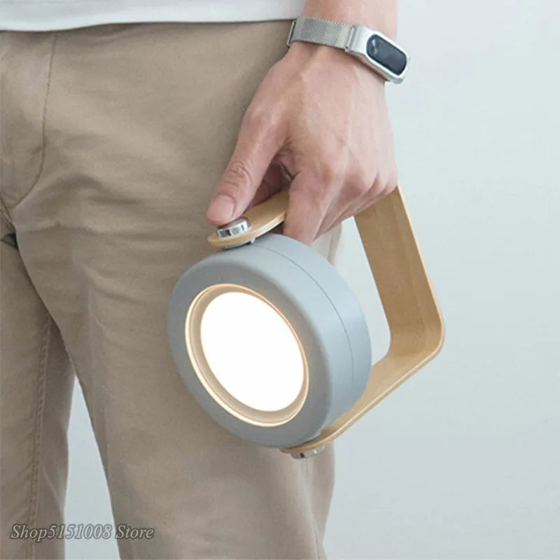lampe table led rechargeable pliante manche bois blanc minimaliste toucher interrupteur usb