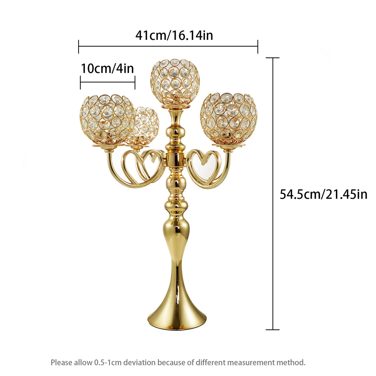 bougeoirs dorés classiques bras métal fer décoration intérieure mariage fêtes nhà hàng trang trí