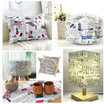 tissu coton lin imprimé journal vintage drapeaux motifs textes protection uv