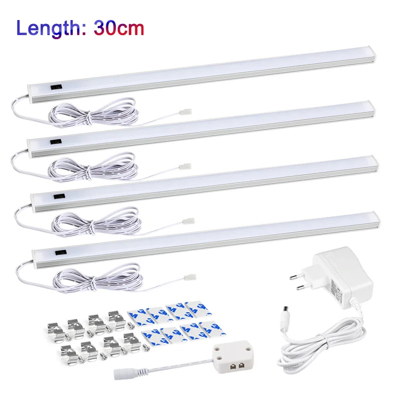 lampe led moderne 30cm 40cm 50cm blanc minimaliste adhésif clip adaptateur secteur