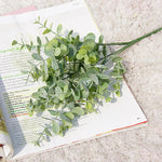 Bouquet artificiel feuilles rondes vert gris décoration intérieure salon jardin naturel rustique decoration cadeau