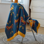 serviette bain coton absorbante rapide douce fleur bleu moderne grande enveloppante maison