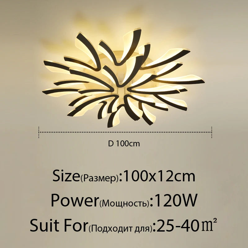 plafonnier led moderne acrylique blanc noir télécommande éclairage quotidien chambre salon moderne ultrafin