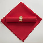 serviettes table pliées polyester 48x48cm orange vert beige gris violet marron rouge classique clips