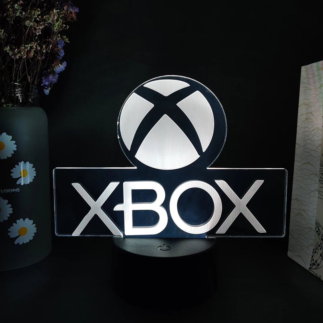 veilleuse led logo xbox multicolore moderne télécommande base noire chambre enfantDecorationBureau
