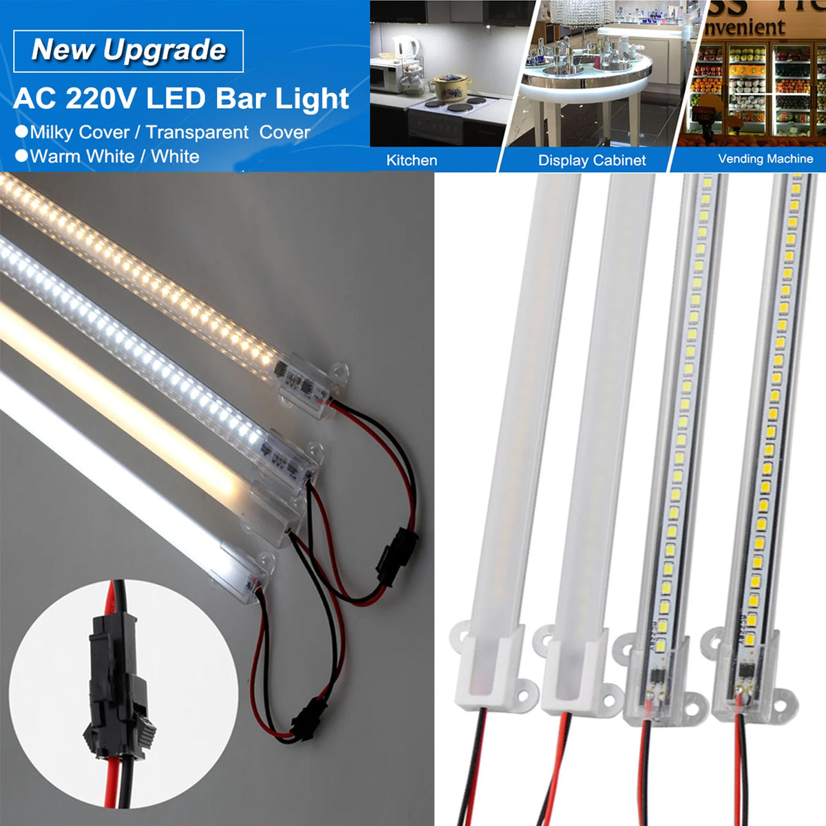 barre led transparente 6w blanc froid 180deg angle faisceau moderne 30cm 40cm 50cm