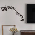 autocollant mural panda bambou minimaliste résistant eau dimension 62cm 95cm adhésive pvc noir chambre