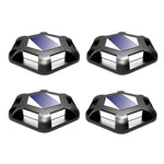 lampe solaire extérieure led gris métallisé panneau solaire bleu moderne minimaliste