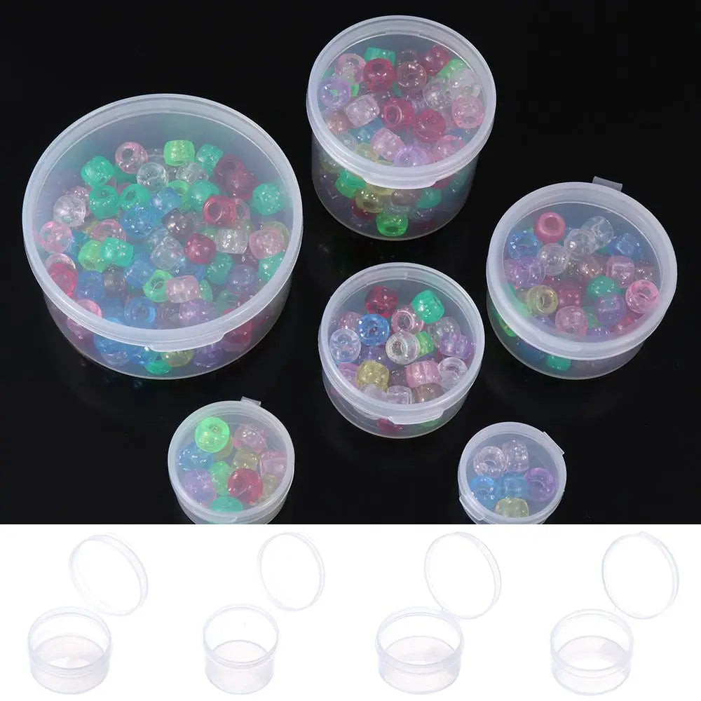 boîtes rondes plastique transparentes boîte rangement bijoux petites pièces matériel simple