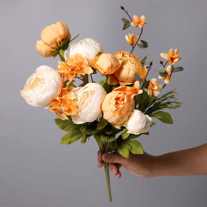 bouquet fleurs artificielles pivoine romantique intérieur décoration maison anniversaire mariage baby shower