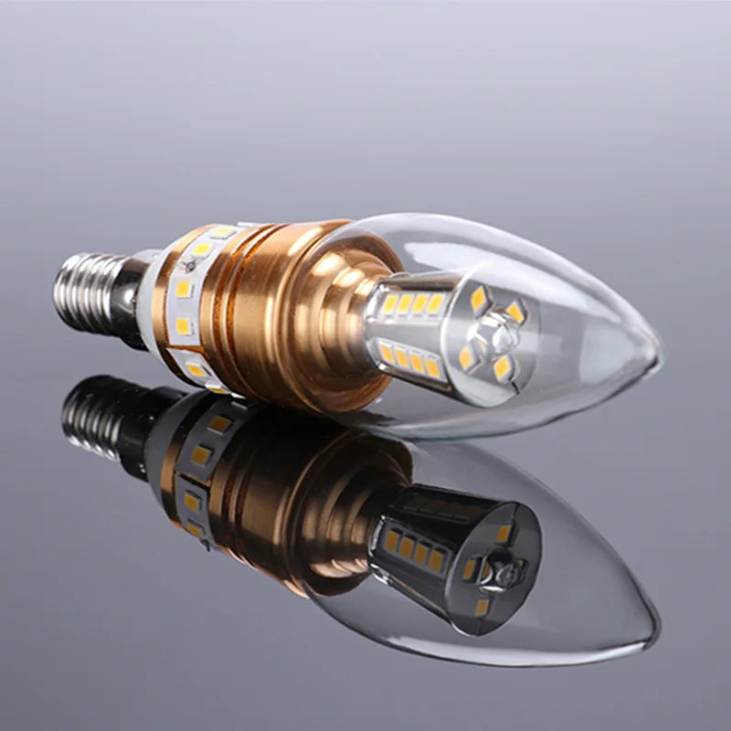 ampoule led bougie transparente dorée moderne 2700k 6500k e14 40000h vintage