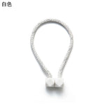 attaches rideaux décoratives modernes couleurs vives tressure cordée forme cube prismatique fixations nodales