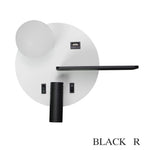 lampe murale moderne étagère usb blanc noir rose adjustable chambre salon