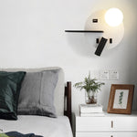 lampe murale moderne étagère usb blanc noir rose adjustable chambre salon