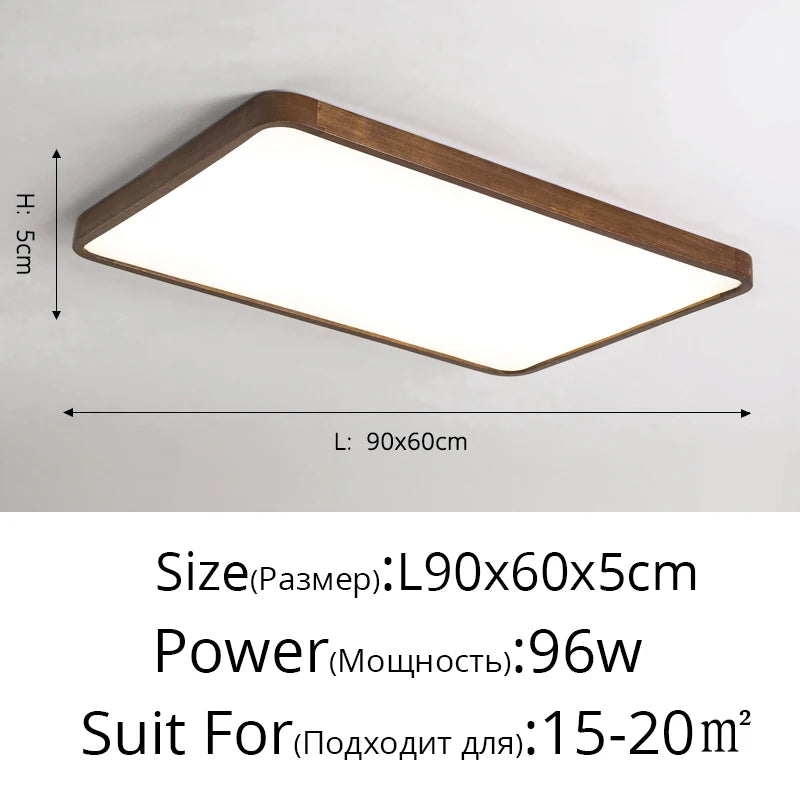 plafonnier led moderne rond carré bois chêne grain opalescent 30cm 60cm télécommande