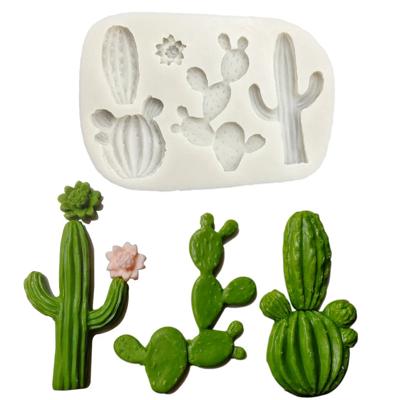 moule silicone cactus décoration gâteau fondant cupcakes sucre botanique mexicain