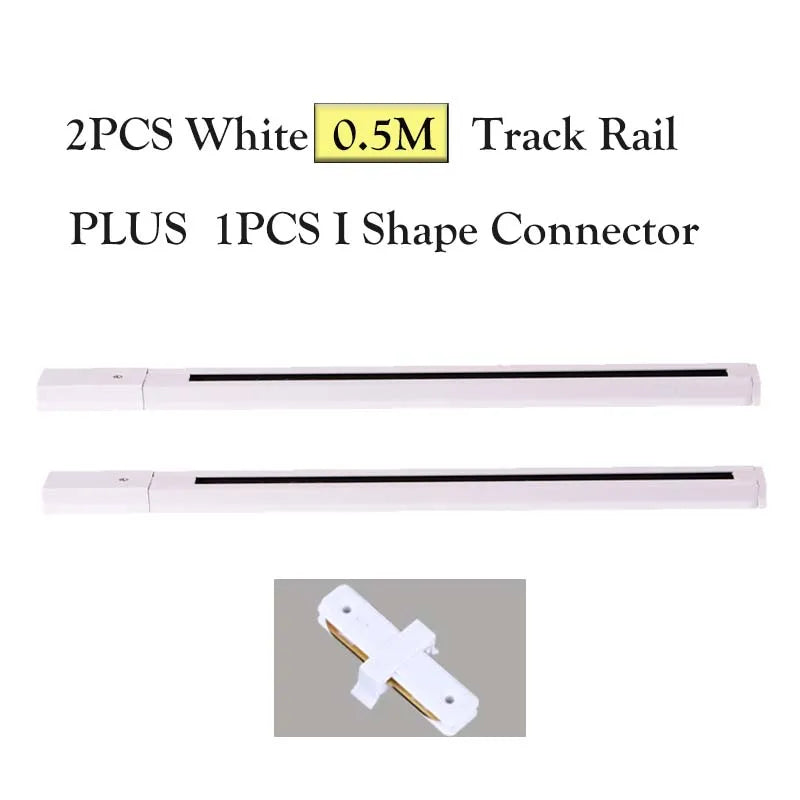 rails traînée led blanc noir lisses modernes connecteurs adaptateurs ampoules led