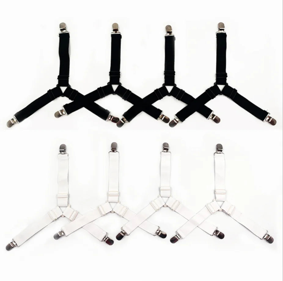 clips lit réglables caoutchouc blanc noir 4pcs triangle simple moderne