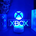 veilleuse led logo xbox multicolore moderne télécommande base noire chambre enfantDecorationBureau