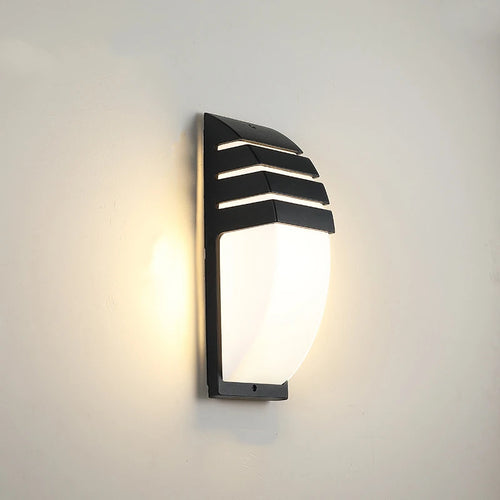 applique murale led moderne noir argenté rayures horizontales étanche ip65 contemporain détecteur mouvement