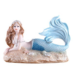 statue sirène résine bleu clair rose pâle coquillage mariage décoration intérieure fée méditerranéenne