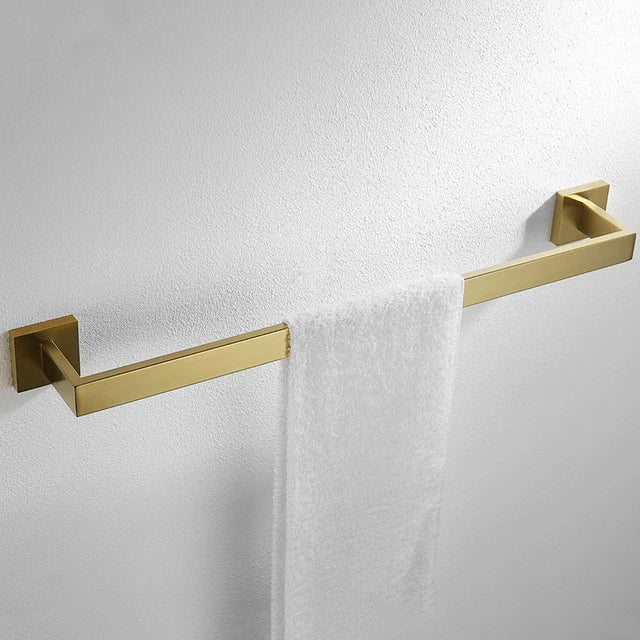 accessoires salle bain doré moderne porte serviettes papier toilette tablette minimaliste