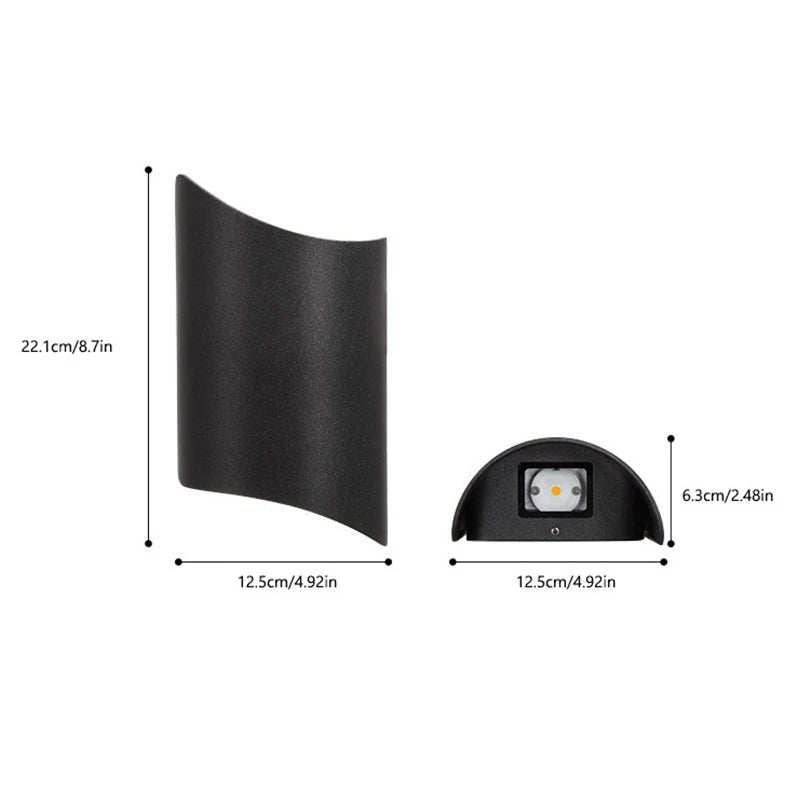 applique murale moderne led noir mat extérieure ip65 hydrofuge 6w 220v