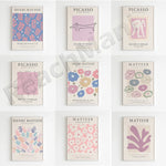 Impression sur toile Matisse Picasso abstraite en couleur terracotta pour décoration murale