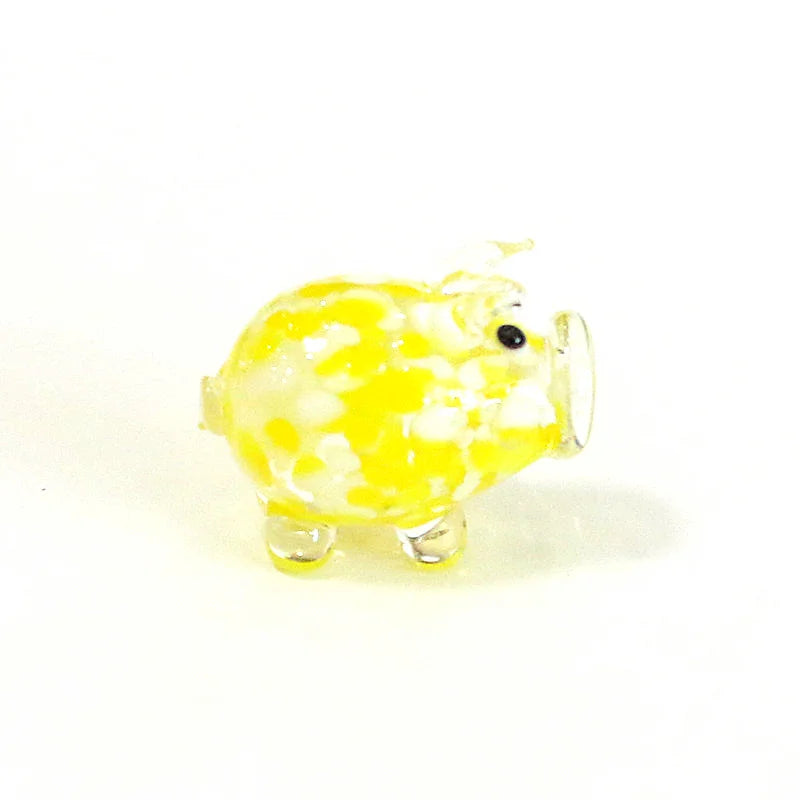 petite tirelire cochon verre artisanal décoratif rose vert bleu maison jardin