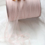 ruban dentelle fine motifs floraux blanc rose gris classique écologique soluble eau polyester 7mm