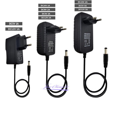 adaptateur secteur 12v 2a 24v 1a 5v 3a prise eu us câble noir classique