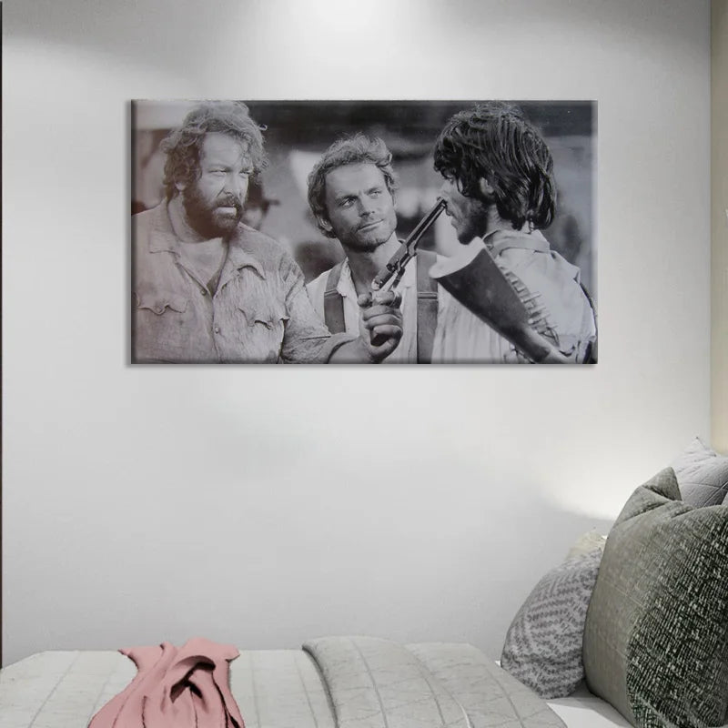 toile art mural scene film noir blanc photographie rétro décoration maison salon