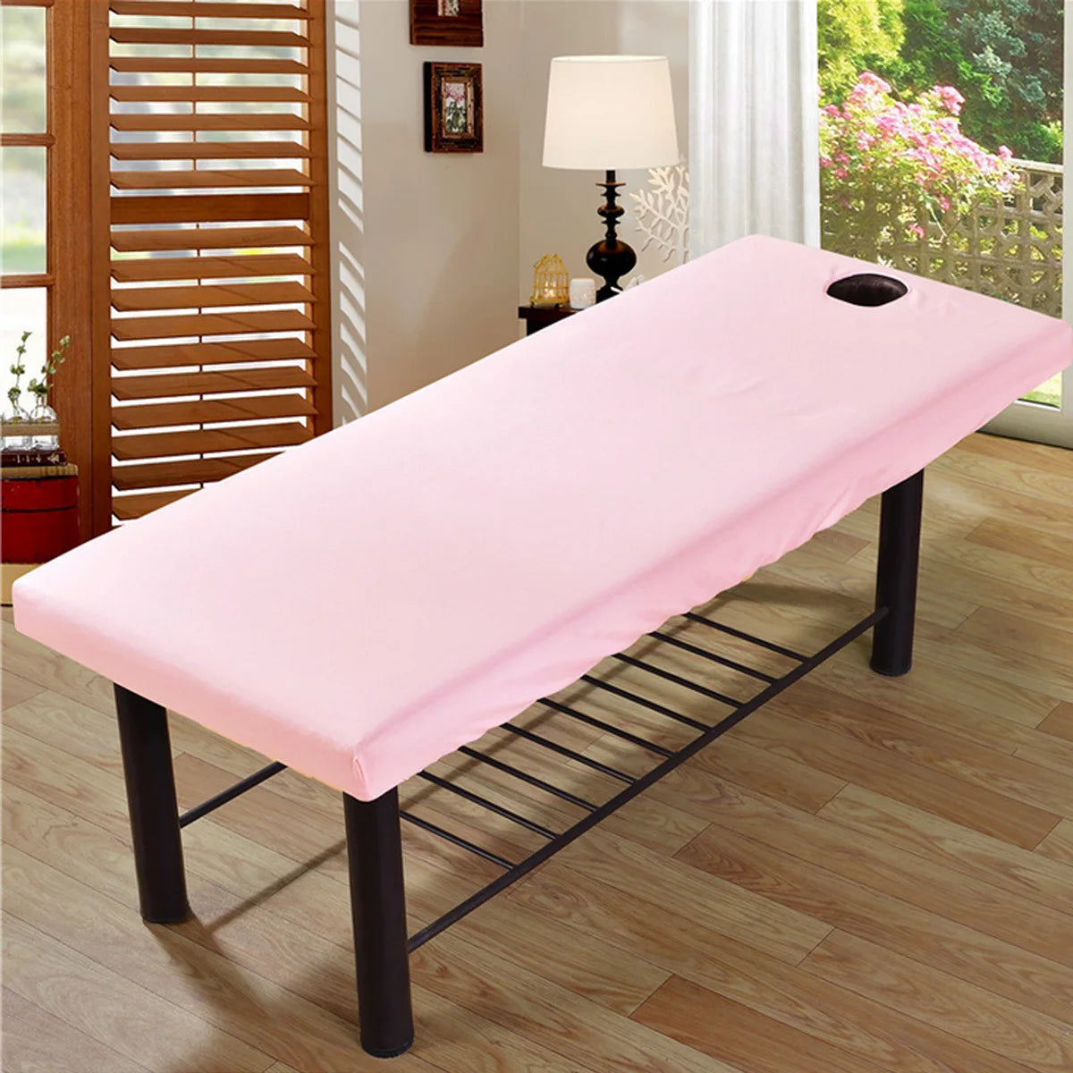 table massage pliable rose moderne fonctionnelle couverture unie opaques adultes salon beauté spa