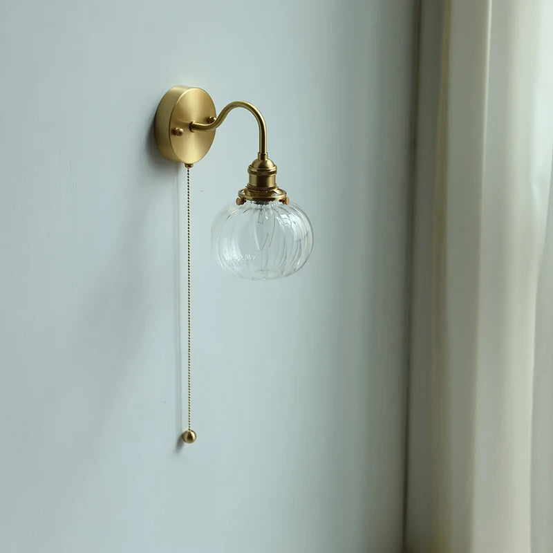 lampe murale moderne or transparent interrupteur cordon certification ul ccc cqc vde fcc cem