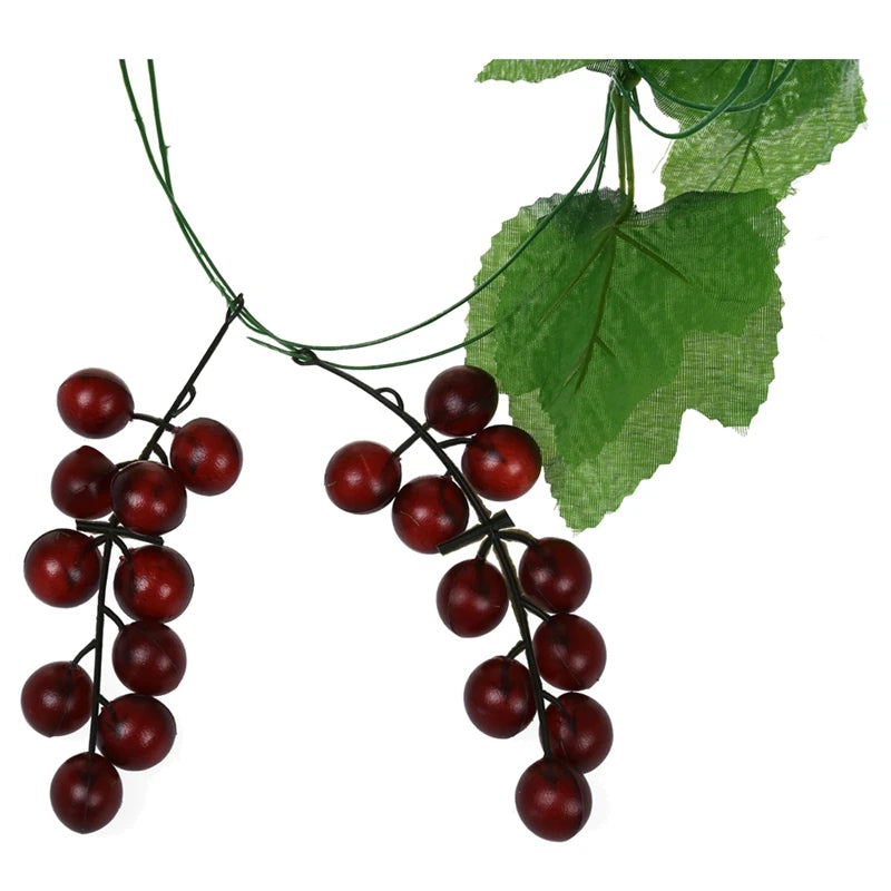 guirlande artificielle feuilles vertes graines rouges décoration extérieure naturelle mariage fête prénuptiale