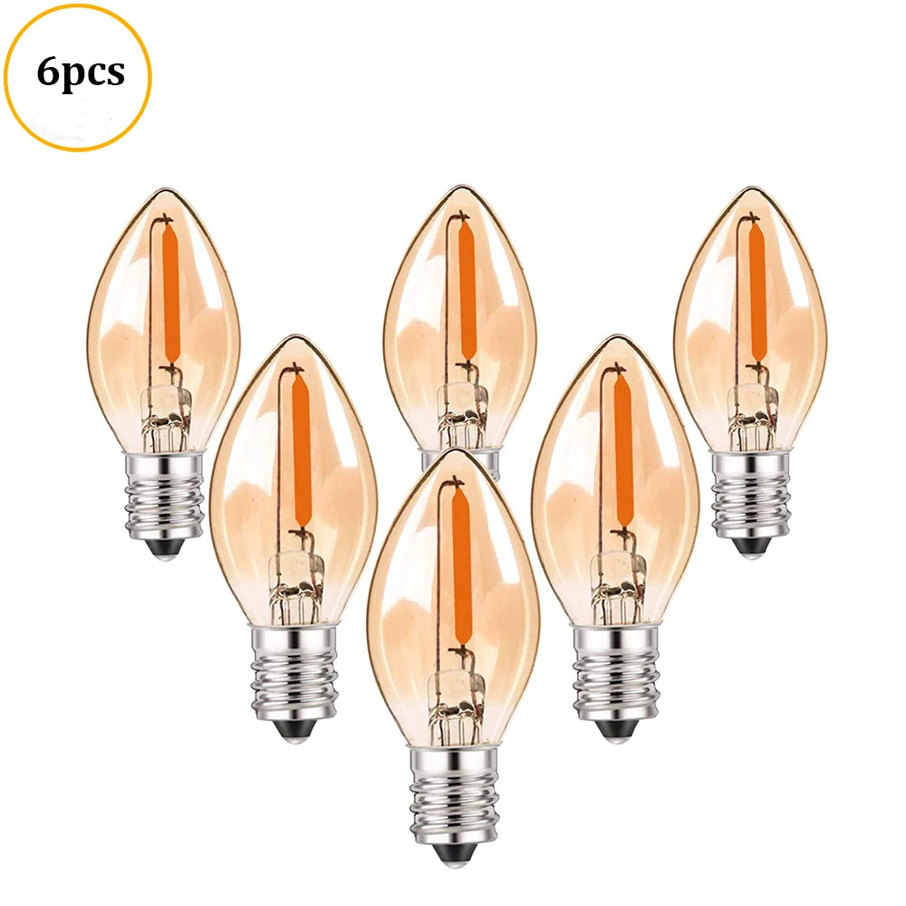 ampoules led filament transparentes dorées 2200k vintage e12 25000h 249lm