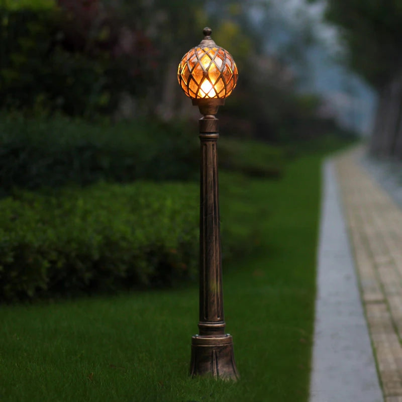 lampe solaire vintage doré marron clair rétro géométrique ip65 led moderneextérieur