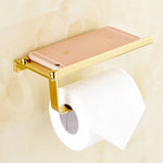 distributeur papier toilette doré moderne élégant porte téléphone mural inoxydable papier toilette