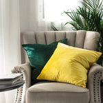 coussin decoratif velours vert foncé moderne doux lit salon voiture 45x45cm