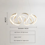 suspension lumineuse or blanc spirales élégante contemporaine plafonnier chaînes LED moderne
